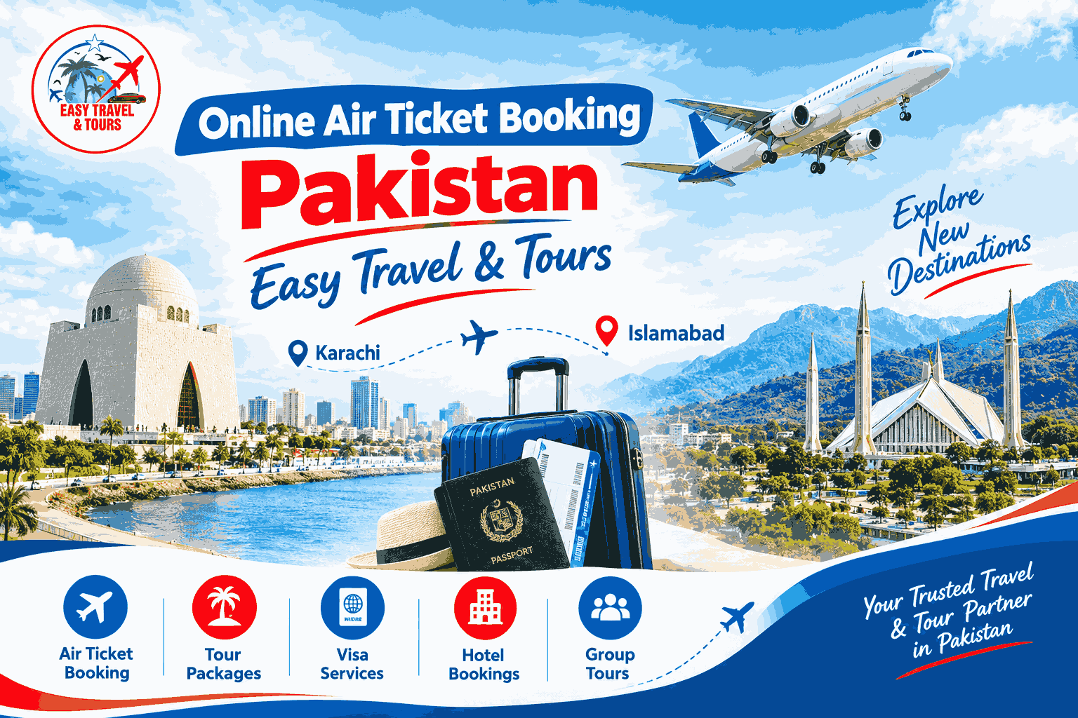 Online Air Ticket Booking Pakistan | EasyTravel Tours