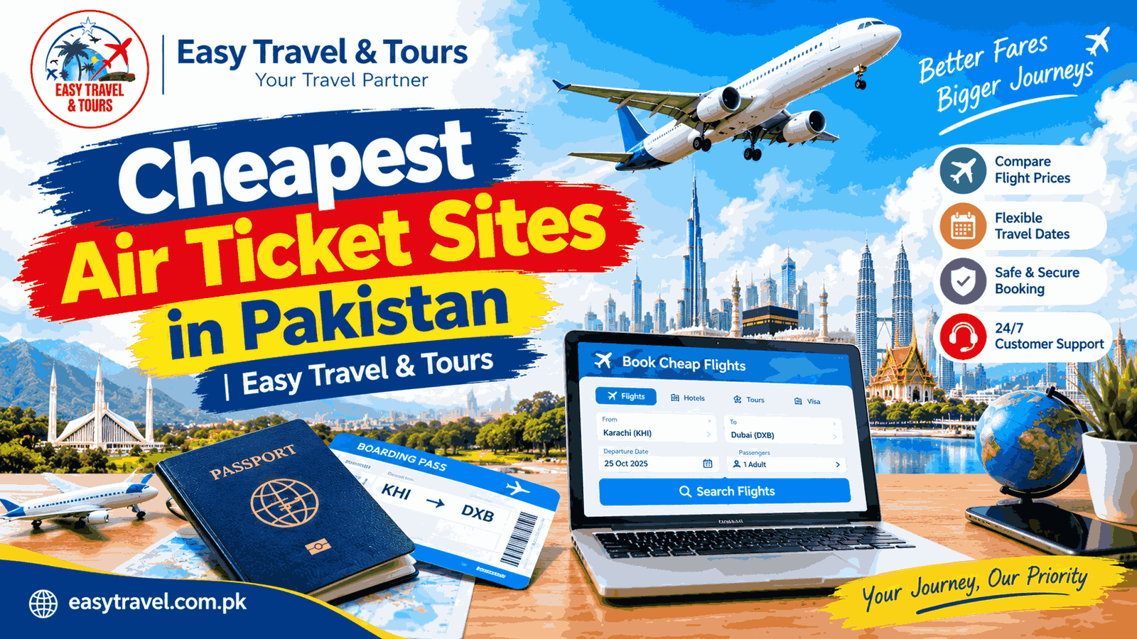 Cheapest Air Ticket Sites in Pakistan | Easy Travel & Tours