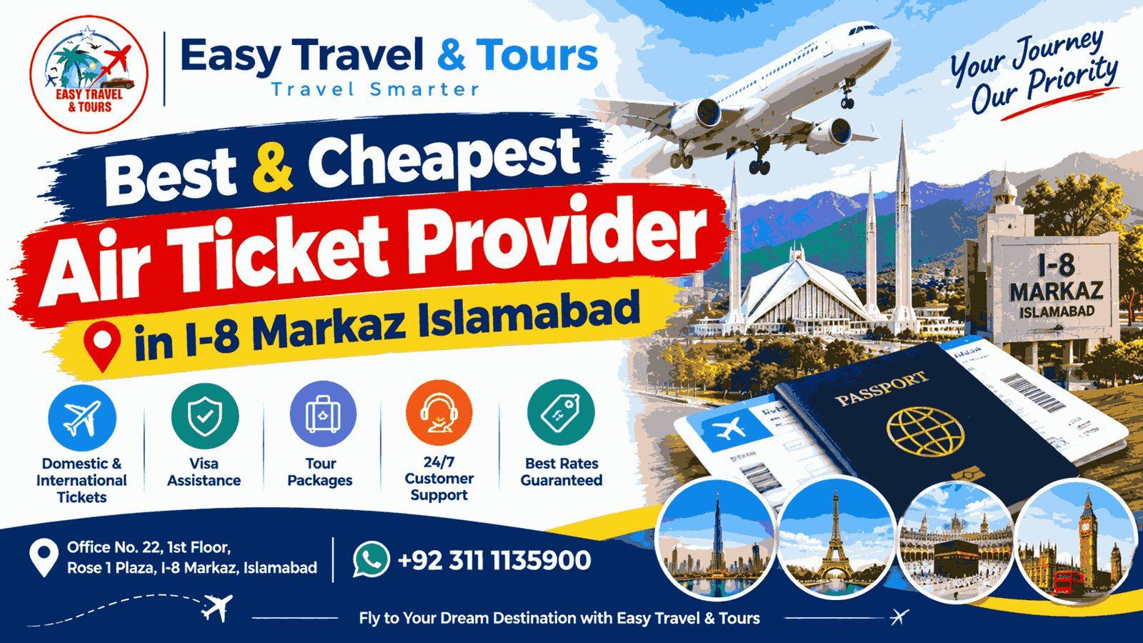 Best & Cheapest Air Ticket Provider in I-8 Markaz Islamabad